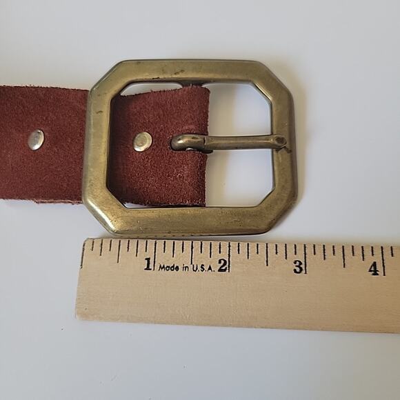 B Low the Belt Studded Rust Suede Hip Belt 34 Adjustable Boho Cowgirl Western - Picture 13 of 16